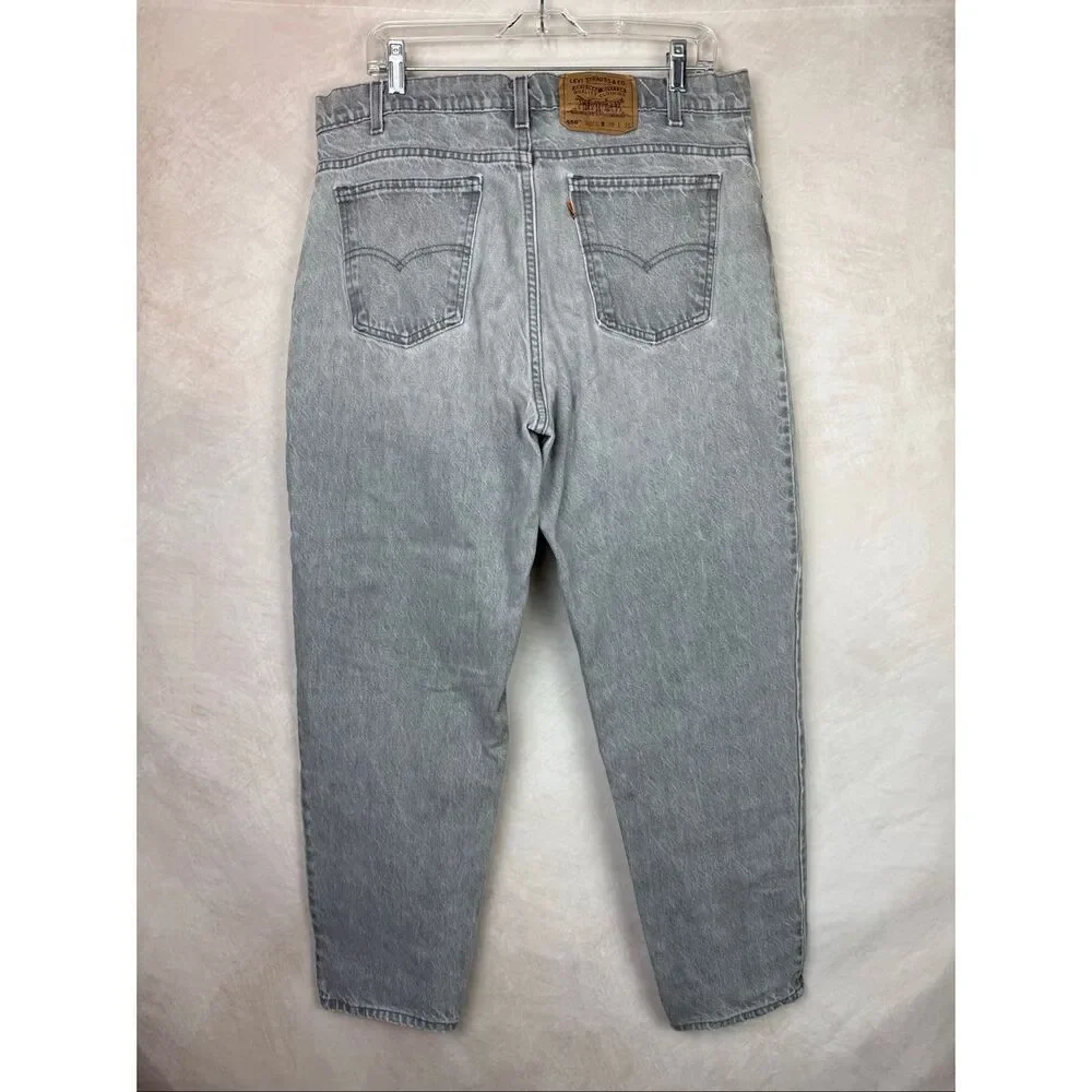 Vintage Men’s Orange Tab Levi’s 550 Light Gray RARE 34x29” 11/93